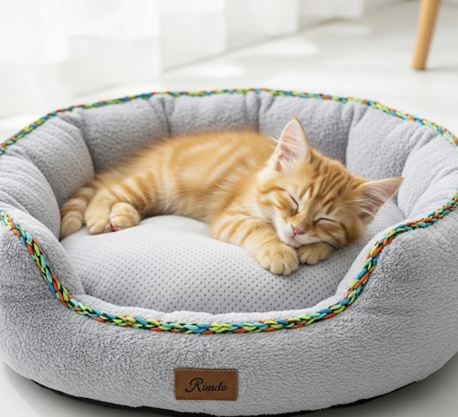 Short Plush Round Bed